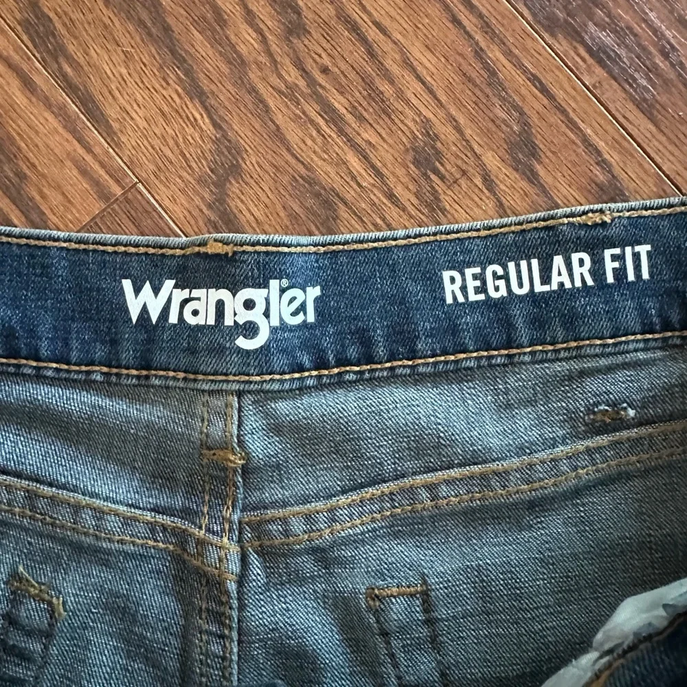 Wrangler Blue Jean Shorts with Frayed Hem